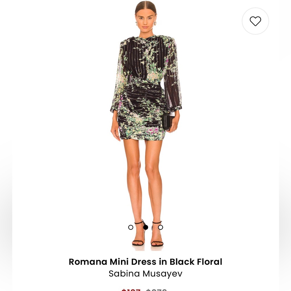 Sabina Musayez Romana Mini Dress Black Floral size M